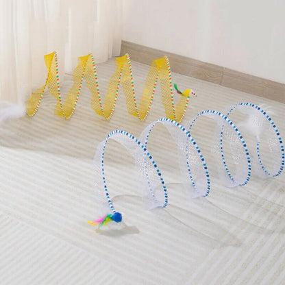 Foldable Cat Coil Tunnel Toys New S-Shape Colorful Coil Spiral Toy Stretchable Pet Supplies Pet Interactive Toy